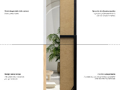 Golvspegel med vit ram 36x156 cm