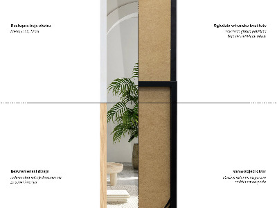 Golvspegel med vit ram 36x156 cm