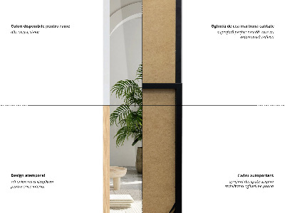 Golvspegel med svart ram 36x156 cm