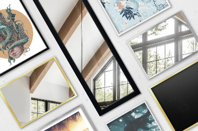 Golvspegel med svart ram 36x156 cm