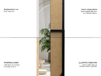 Golvspegel med svart ram 36x156 cm