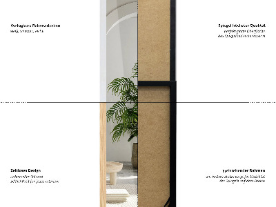 Golvspegel med ekram 36x156 cm