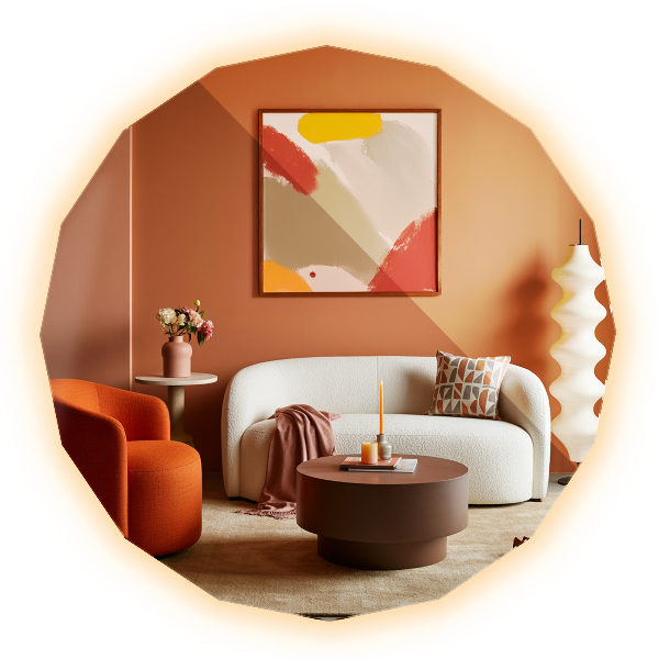 Geometrisk spegel med LED-belysning