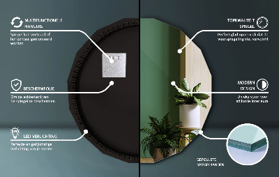 Geometrisk spegel med LED-belysning