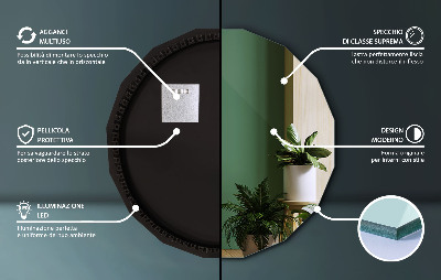 Geometrisk spegel med LED-belysning