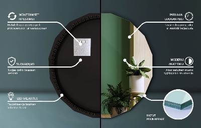 Geometrisk spegel med LED-belysning