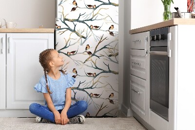 Magnetiskt kylskåp skydd Sparvar på grenarna