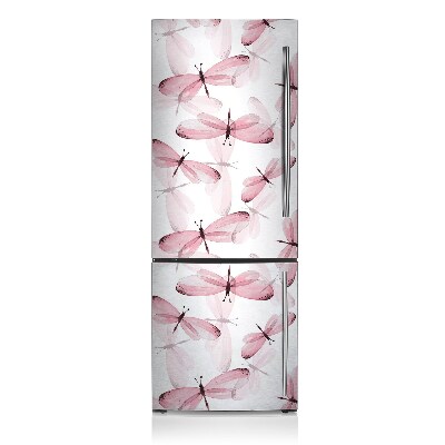 Magnetiskt kylskåp skydd Rosa trollsländor