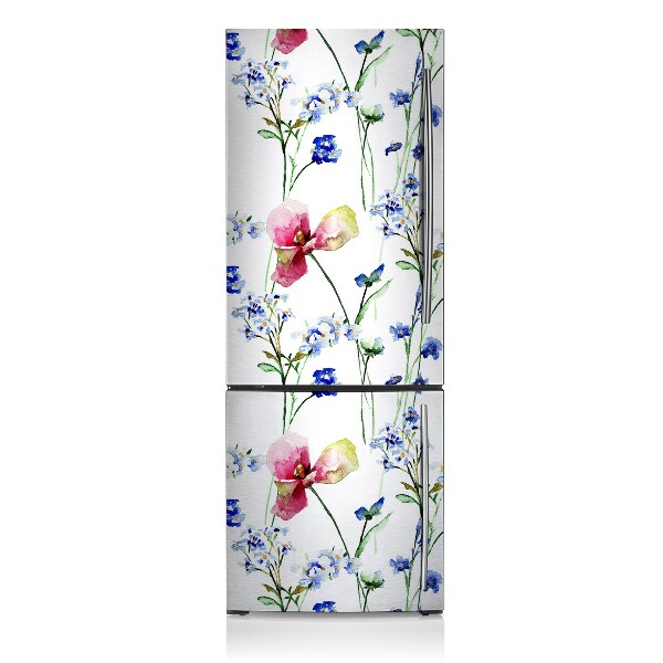 Magnetiskt kylskåpsöverdrag Målade blommor