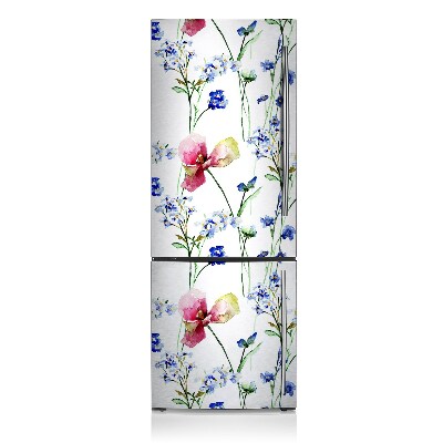 Magnetiskt kylskåpsöverdrag Målade blommor