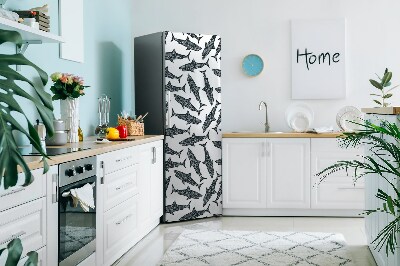 Magnetiskt kylskåpsöverdrag Typografi hajar