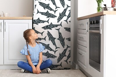 Magnetiskt kylskåpsöverdrag Typografi hajar