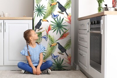 Magnetiskt kylskåpsöverdrag Tukaner på grenarna