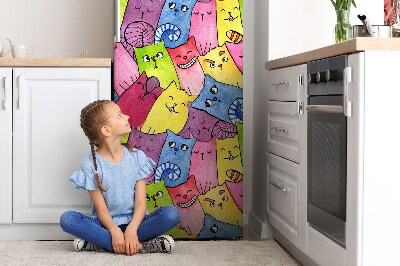 Magnetiskt kylskåp skydd Glada katter