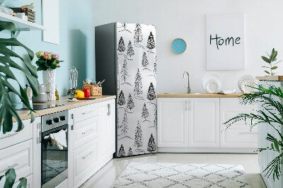 Magnetiskt kylskåpsöverdrag Vinter julgran