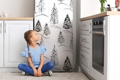 Magnetiskt kylskåpsöverdrag Vinter julgran