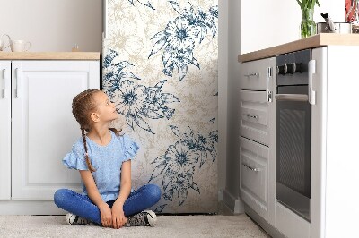 Magnetiskt kylskåpsöverdrag Blommig konst