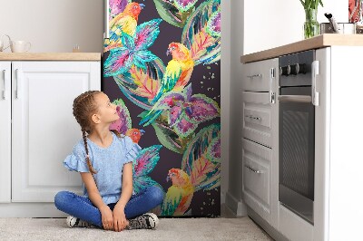 Magnetiskt kylskåpsöverdrag Färgglad papegoja