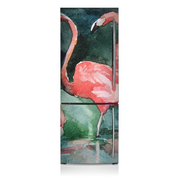 Magnetiskt kylskåp skydd Målad flamingo
