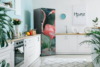 Magnetiskt kylskåp skydd Målad flamingo