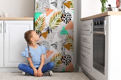 Magnetiskt kylskåpsöverdrag Prickar och löv