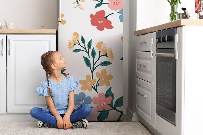 Magnetiskt kylskåpsöverdrag Färgglada blommor