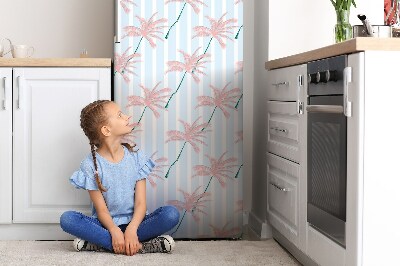 Magnetiskt kylskåpsöverdrag Ljusa palmblad