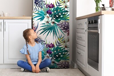 Magnetiskt kylskåpsöverdrag Tropiska löv