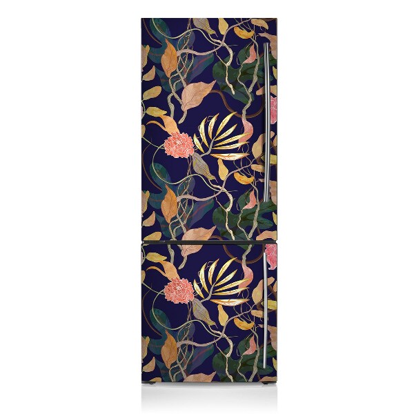 Magnetiskt kylskåp skydd Målade blommor och blad