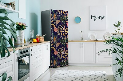 Magnetiskt kylskåp skydd Målade blommor och blad