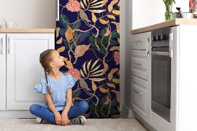 Magnetiskt kylskåp skydd Målade blommor och blad