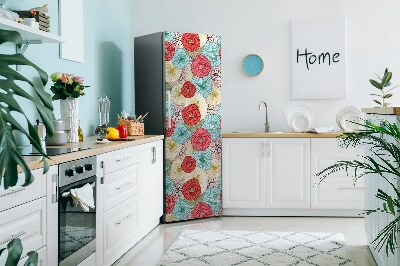 Magnetiskt kylskåpsöverdrag Blommönster