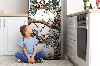 Magnetiskt kylskåp skydd Leoparder i djungeln