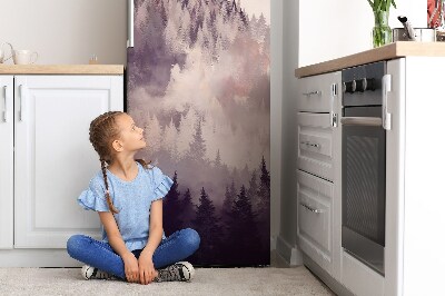 Magnetiskt kylskåpsöverdrag Berg i skogen