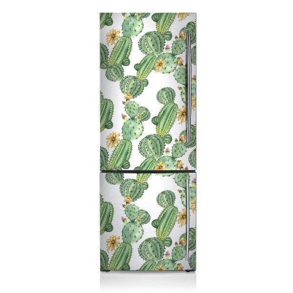 Magnetiskt kylskåp skydd Kaktusar med blommor