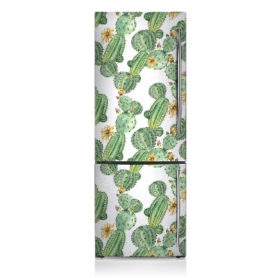 Magnetiskt kylskåp skydd Kaktusar med blommor