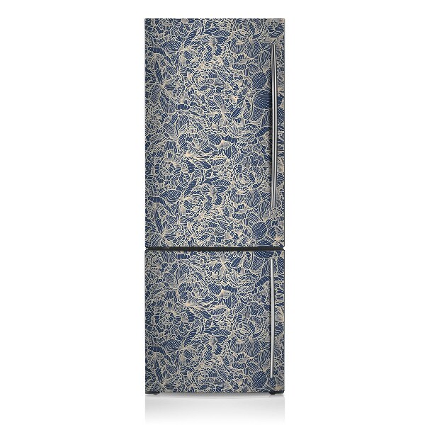 Magnetiskt kylskåp skydd Blå blomma