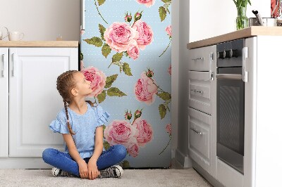 Magnetiskt kylskåpsöverdrag Rosor med löv