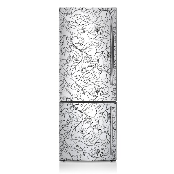 Magnetiskt kylskåpsöverdrag Pionblommor