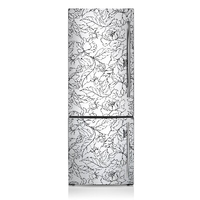 Magnetiskt kylskåpsöverdrag Pionblommor