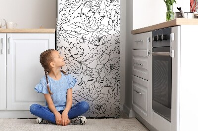 Magnetiskt kylskåpsöverdrag Pionblommor