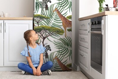 Magnetiskt kylskåpsöverdrag Savannah djur