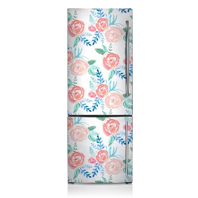 Magnetiskt kylskåpsöverdrag Ljusa blommor