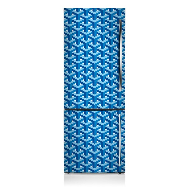 Magnetiskt kylskåp skydd Blå 3D abstraktion