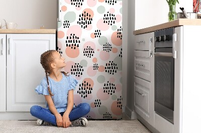 Magnetiskt kylskåpsöverdrag Färgglada prickar