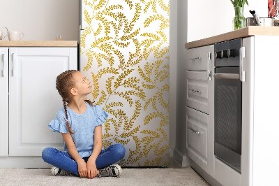 Magnetiskt kylskåpsöverdrag guldlöv