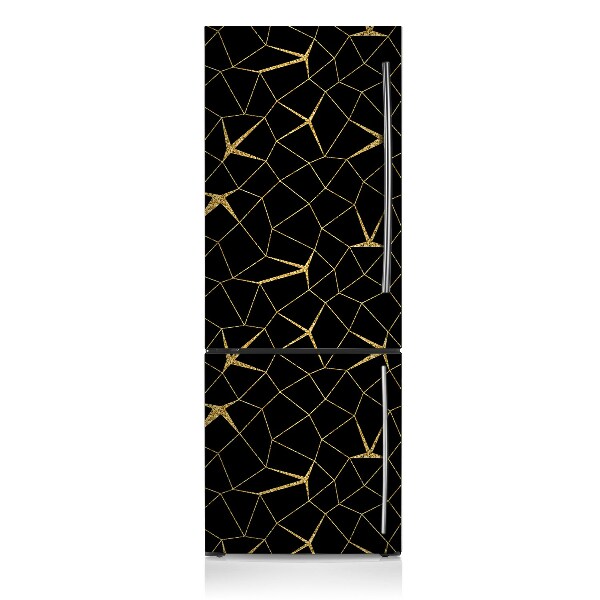 Magnetiskt kylskåp skydd Guld och svart mosaik
