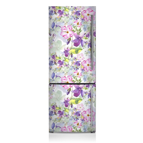 Magnetiskt kylskåpsöverdrag Lila blommor