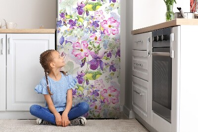 Magnetiskt kylskåpsöverdrag Lila blommor