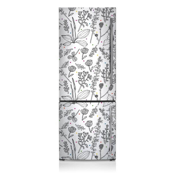 Magnetiskt kylskåp skydd Blommor och prickar